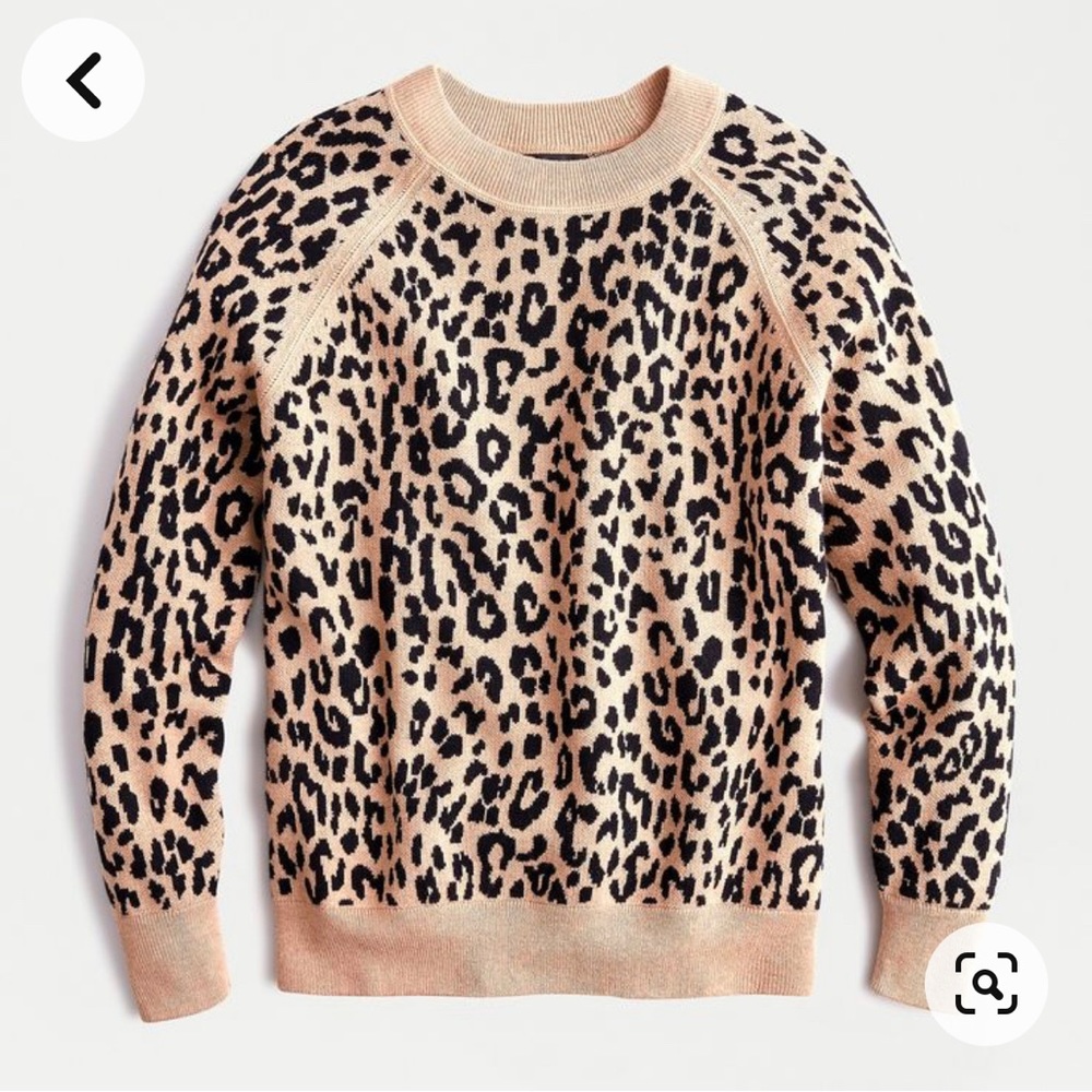 JCREW Boyfriend Crewneck Sweater in Leopard